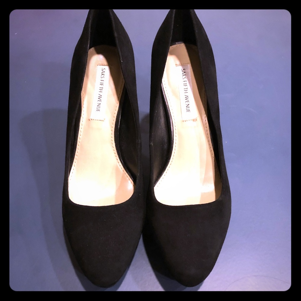 Saks Fifth Avenue suede pumps